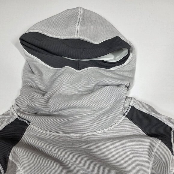 Lululemon Base Runner Hoodie 8 Wee Stripe White Gray W3B90S Running - Picture 6 of 12